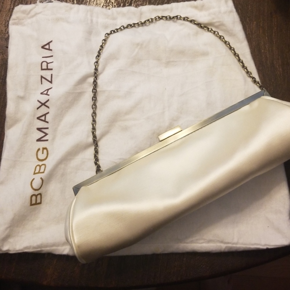 Bcbg max azria satin clutch bag purse